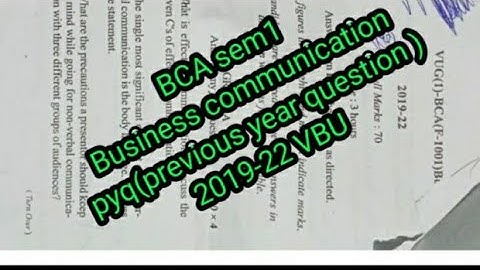 BCA sem1 Business communication pyq(previous year question )2019-22 VBU