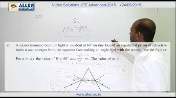 IIT-JEE Advanced 2015 Video Solution by ALLEN – Physics (Paper-2) Q. No. 01,02 (Paper Code-6)