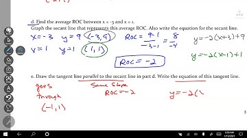 Unit 2 Day 1 Rate of Change Video Notes