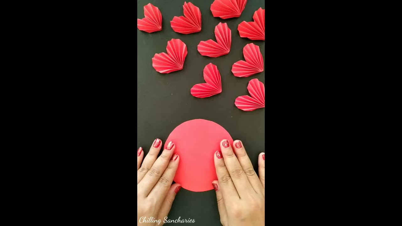 Easy Paper Hearts  Valentines Day Crafts  How to make simple paper hearts for Valentines Day