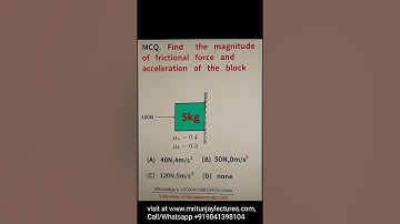 Hcw can determine Acceleration of the block and frictional force magnitude #shorts #short