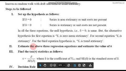 Testing For Unit Roots: DF and ADF Test by Dr. Jatinder Pal