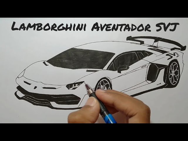 нарисовать пошагово lamborghini aventador