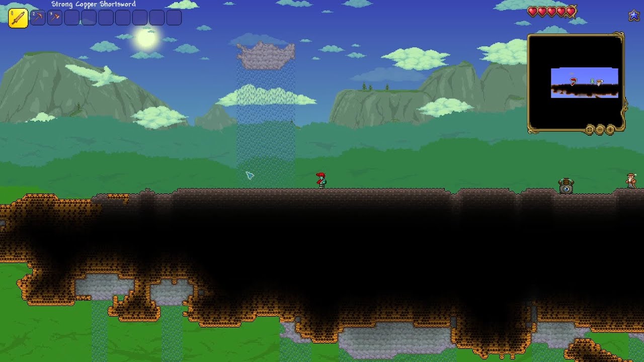 Figuring out how to beat Terraria skyblock