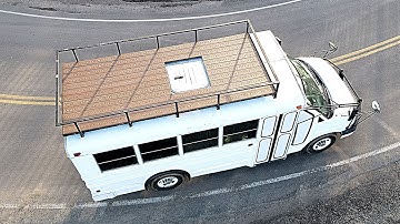 BUILDING A ROOF DECK ON MY SKOOLIE 🚍 SHORT BUS CONVERSION