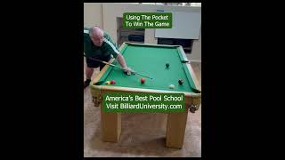 Using The Pocket To Win.  Slow Motion  #shorts #trickshots #billiard #pool #kickshot #bankshot