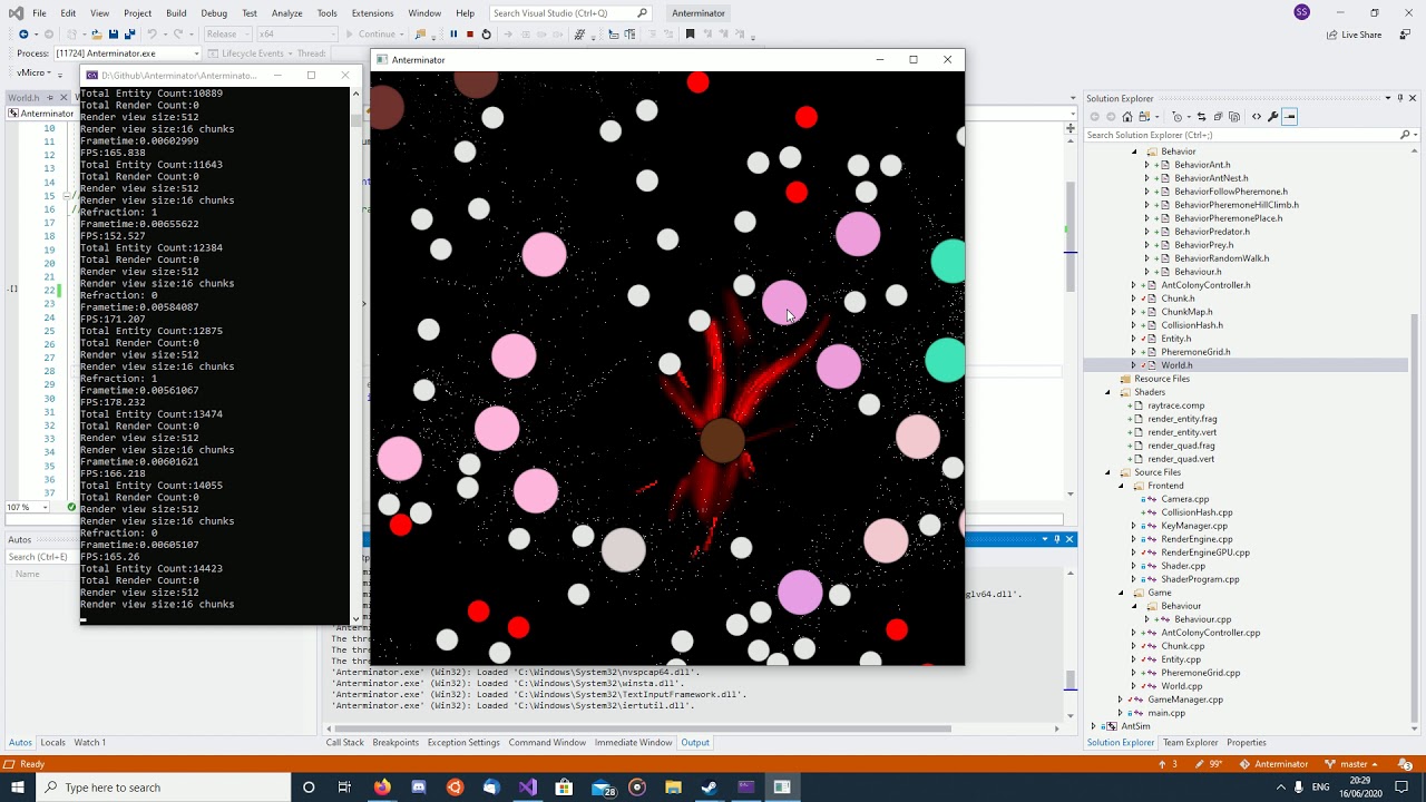 Ant simulation - YouTube