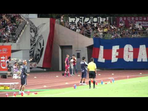2012 J2 第31節 ファジアーノ岡山 大分戦　川又選手ロングスロー1