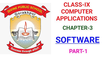 Class-IX Computer Applications Chapter-3 Software Part-1