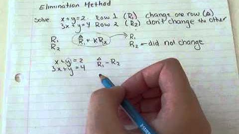 Finite Math 2.1 - Elimination Method