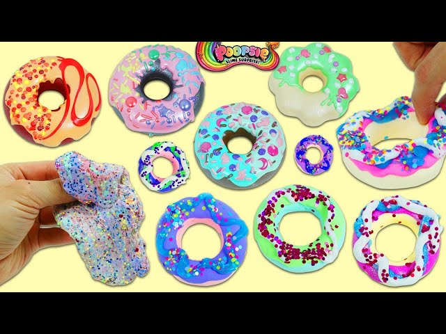 Abrindo, Decorando e Esmagando um ENORME Set de Poopsie Slime Donuts!