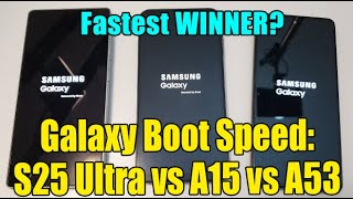 🔥 Galaxy Boot Speed Showdown! S25 Ultra 🚀 vs A15 ⚡ vs A53 – Which One WINS?
