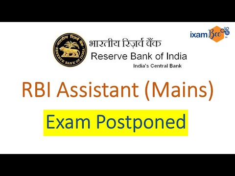 RBI Assistant Mains 2020 Exam Postponed