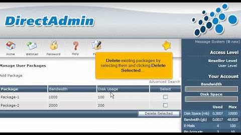 Hoe kan ik hosting pakketten beheren in Directadmin