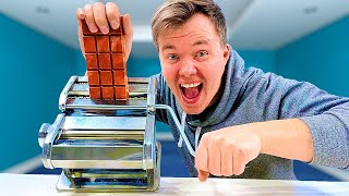WHAT IF A CHOCOLATE BAR IS PASSED THROUGH A NOODLE CUTTER