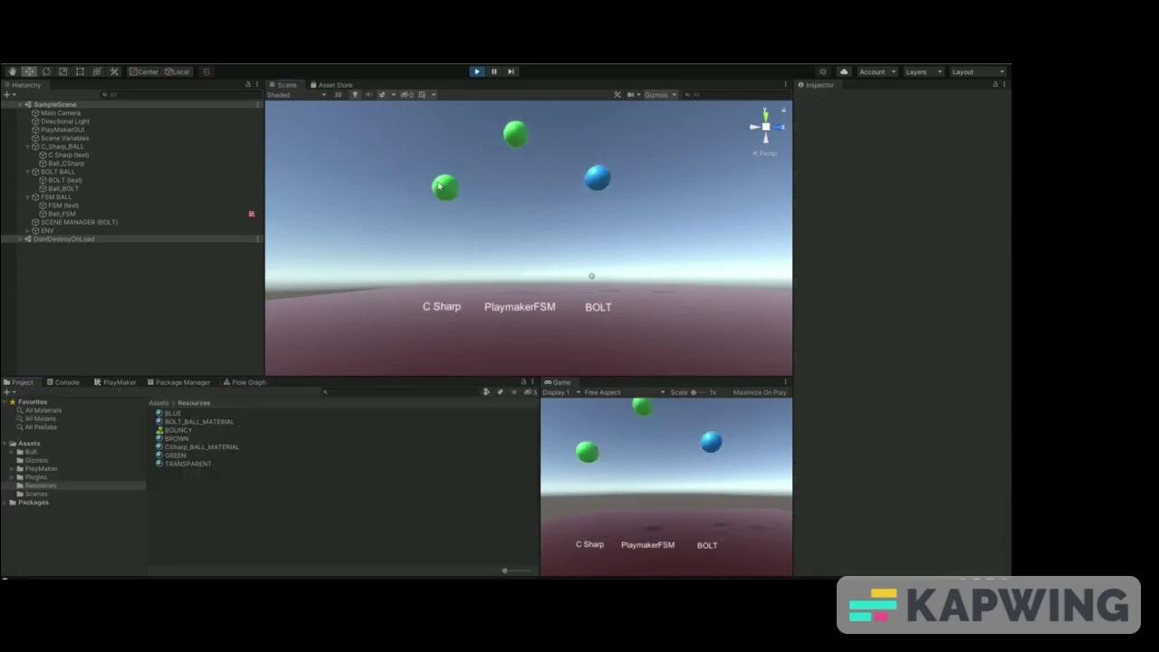 Unity Demo - Bouncing Ball - Playmaker FSM vs. BOLT vs. C# - YouTube