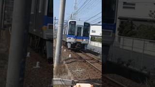 南海2000系（2038f+20372040f+2039f）ブツ8　急行橋本行き　白鷺駅近く踏切通過