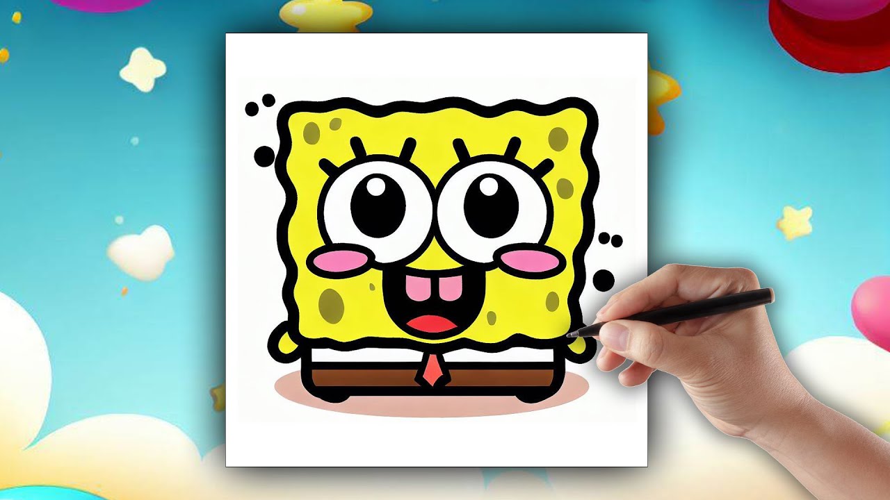 Jak Narysować Spongeboba Krok Po Kroku Jak narysować Spongeboba Kancianstoportego Kawaii - Rysowanie dla