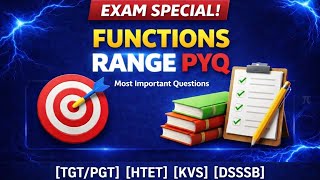 Range PYQ Questions | Functions Class | HTET KVS DSSSB Maths
