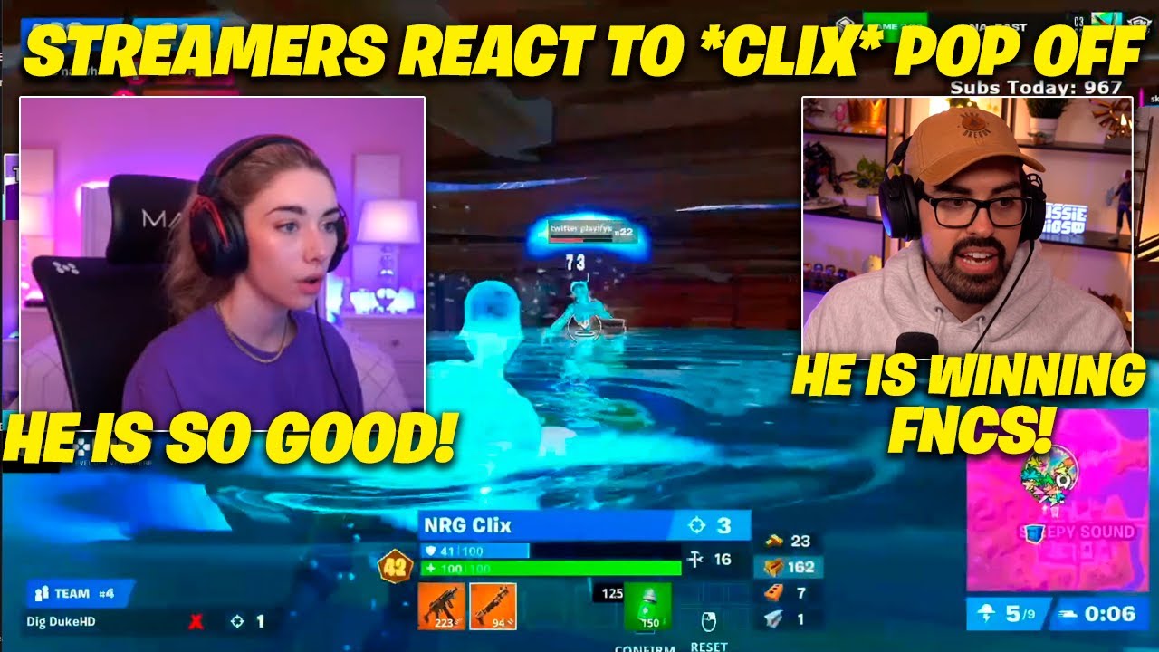 SOMMERSET & STREAMERS React To CLIX *INSANE* POP OFF in FNCS FINALS ...