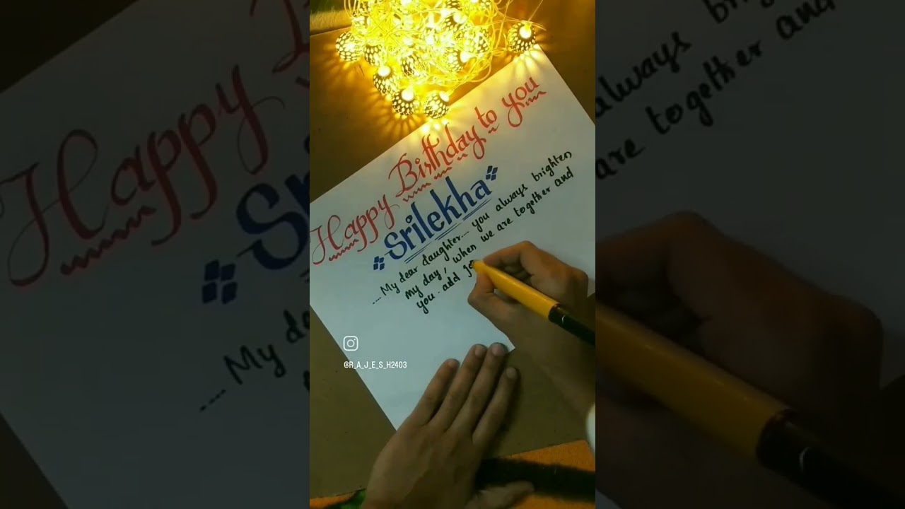 Happy birthday to you | srilekha | handwriting |superchisel marker video | youtube | video
