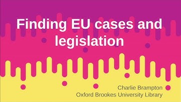 Finding EU cases and legislation