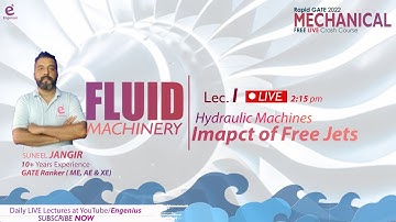#Lec.1 Hydraulic Machines - Impact of free Jet  / ME FREE Crash Course GATE22/ Engenius / Jangir Sir