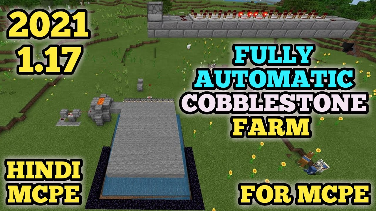 How to make an automatic cobblestone farm minecraft pe 1.17+ || Hindi ...