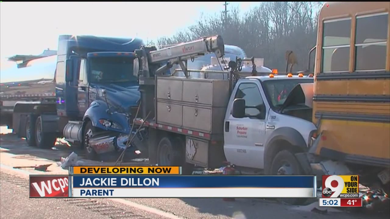 Kids shaken up in school bus crash - YouTube