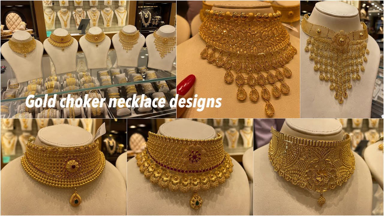 Kalyan Jewellers Gold Necklace Designs With Price| Light Weight Gold Choker  Necklace Designs & Price - YouTube