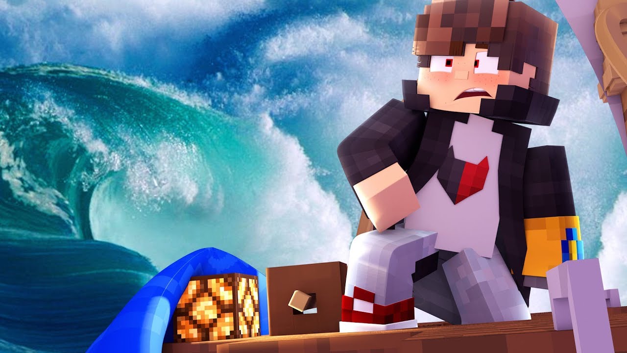 Minecraft: DESAFIO DO BARCO CONTRA TSUNAMI ( BARCO AFUNDOU 