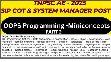 OOPS Programmingconcepts-SIPCOT &Systemmanager TNPSCAE2025#cse #ece#material#testbatch#questionbank
