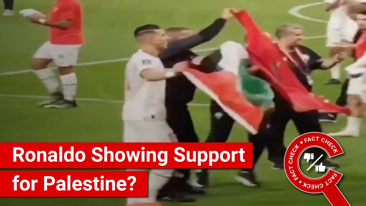 FACT CHECK Viral Video Shows Cristiano Ronaldo Waving Palestine Flag FACT CHECK Viral Video Shows Cristiano Ronaldo Waving Palestine Flag