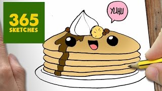 pancake drawing cartoon draw easy drawings step kawaii comida pancakes lessons dibujar dibujos como things wallpapers paso dessin getdrawings doodle