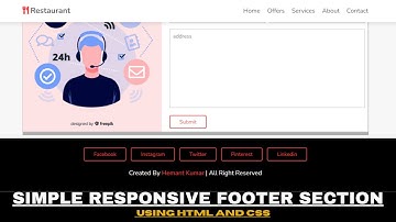 Simple Responsive Footer Design using HTML and CSS | part - 4