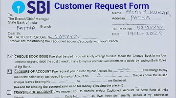 sbi customer request form kaise bhare | how to fill up sbi customer request form | request form sbi