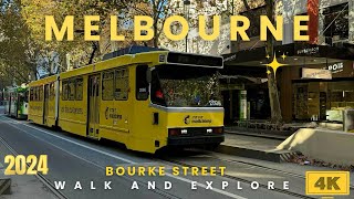 Melbourne City Walk 4K |Bourke Street Walk 4K