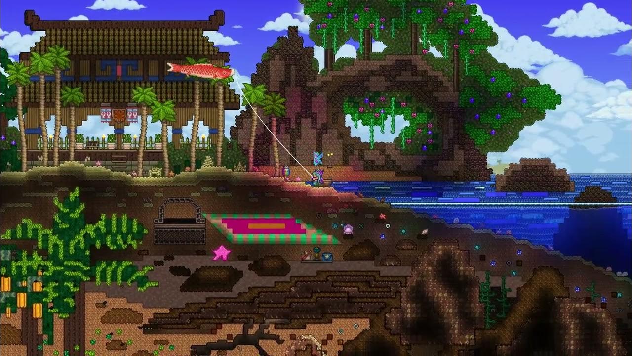 Terraria biomes. Террария биомы. Террария океан. Арена террария океан. Линк террария.