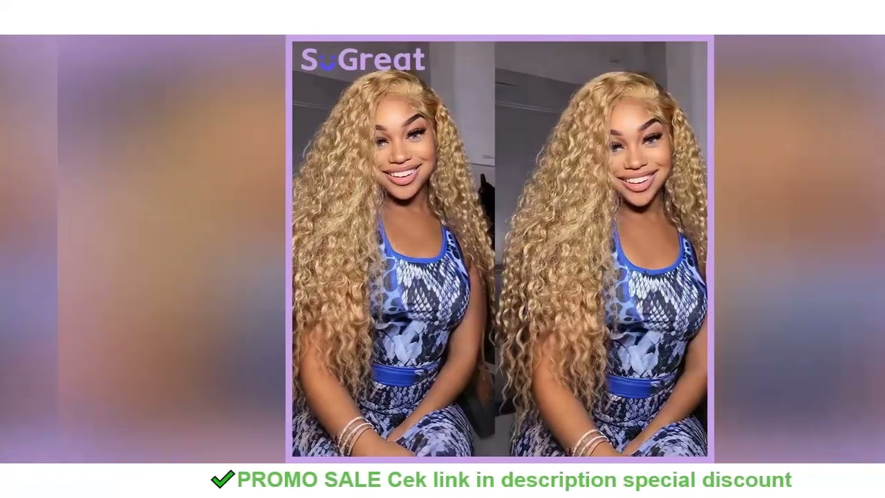 Honey Blonde Lace Front Curly Wigs Human Hair Deep Wave 13x6 HD Lace Frontal Wigs for Women 30 inch