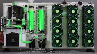 Filling a monster watercooling loop for PC with 3 radiators! Twin Core P5 gaming PC mod