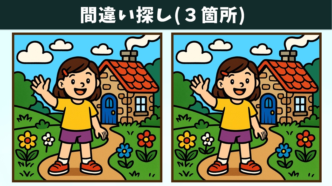 Найдите 3 отличия | Иллюстрация Версия #1848