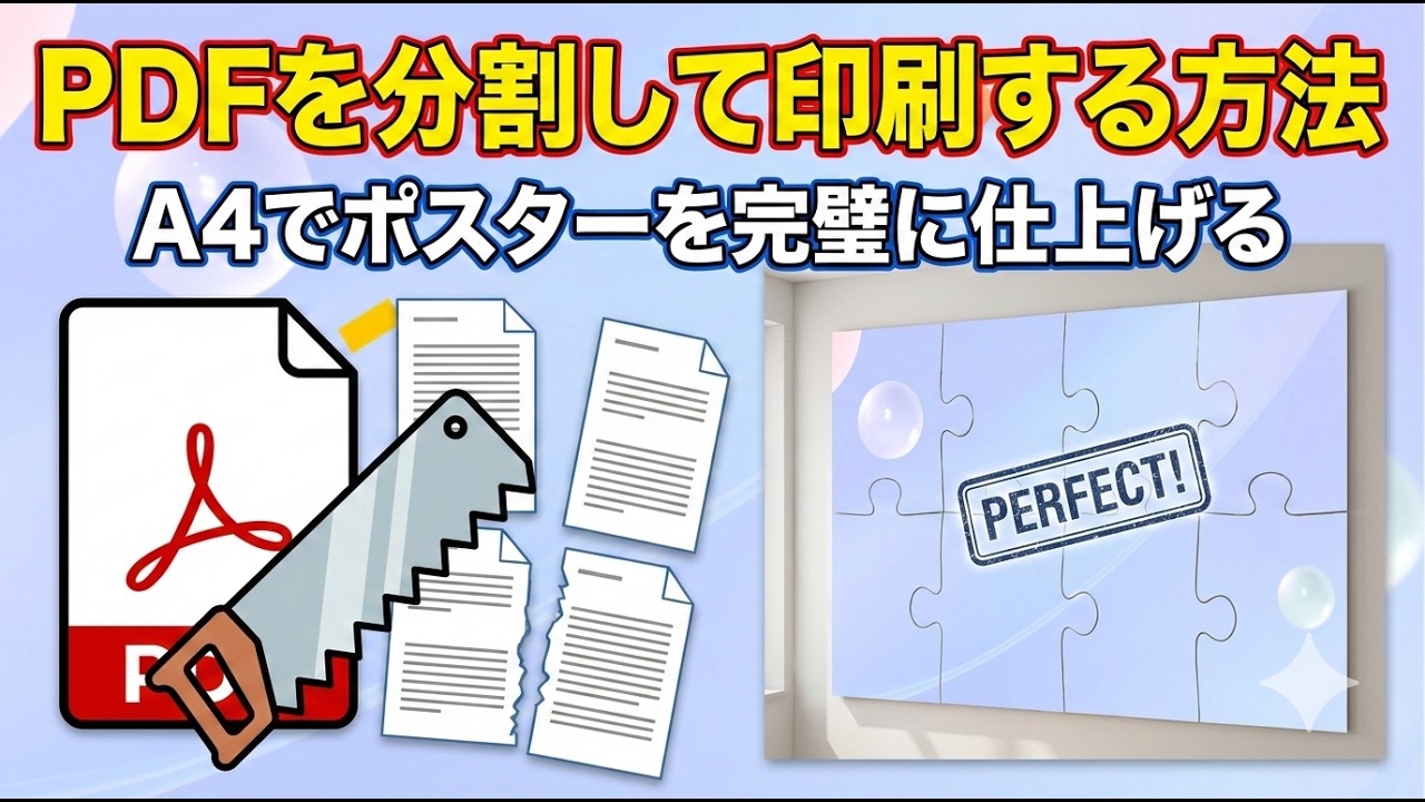 簡単】PDFを分割して印刷する方法3選｜A4でポスターを完璧に仕上げる