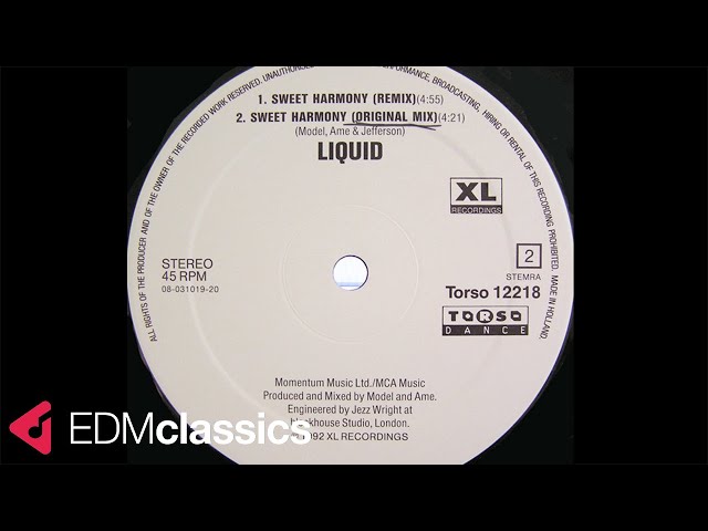 Liquid - Sweet Harmony (Original Mix) (1992) - YouTube