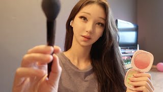 ASMR Doing Your Makeup Fast (No Talking, Layered Sounds) 🍑