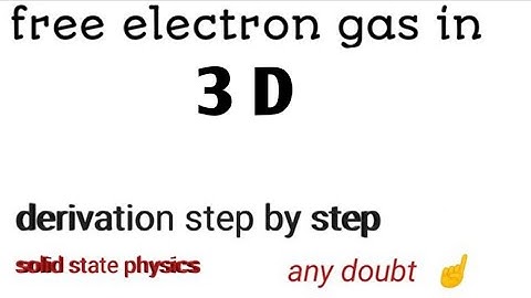 Free electron gas in 3D