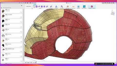 Helmet IRON MAN 3D modeling tutorial part 4 #autodesk Fusion360
