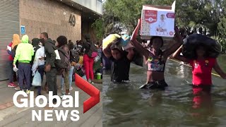 Haitian migrants hope to stay in Mexico, others cross river with supplies to the US