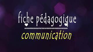 جذاذة اللغة الفرنسية  fiche pédagogique de communication