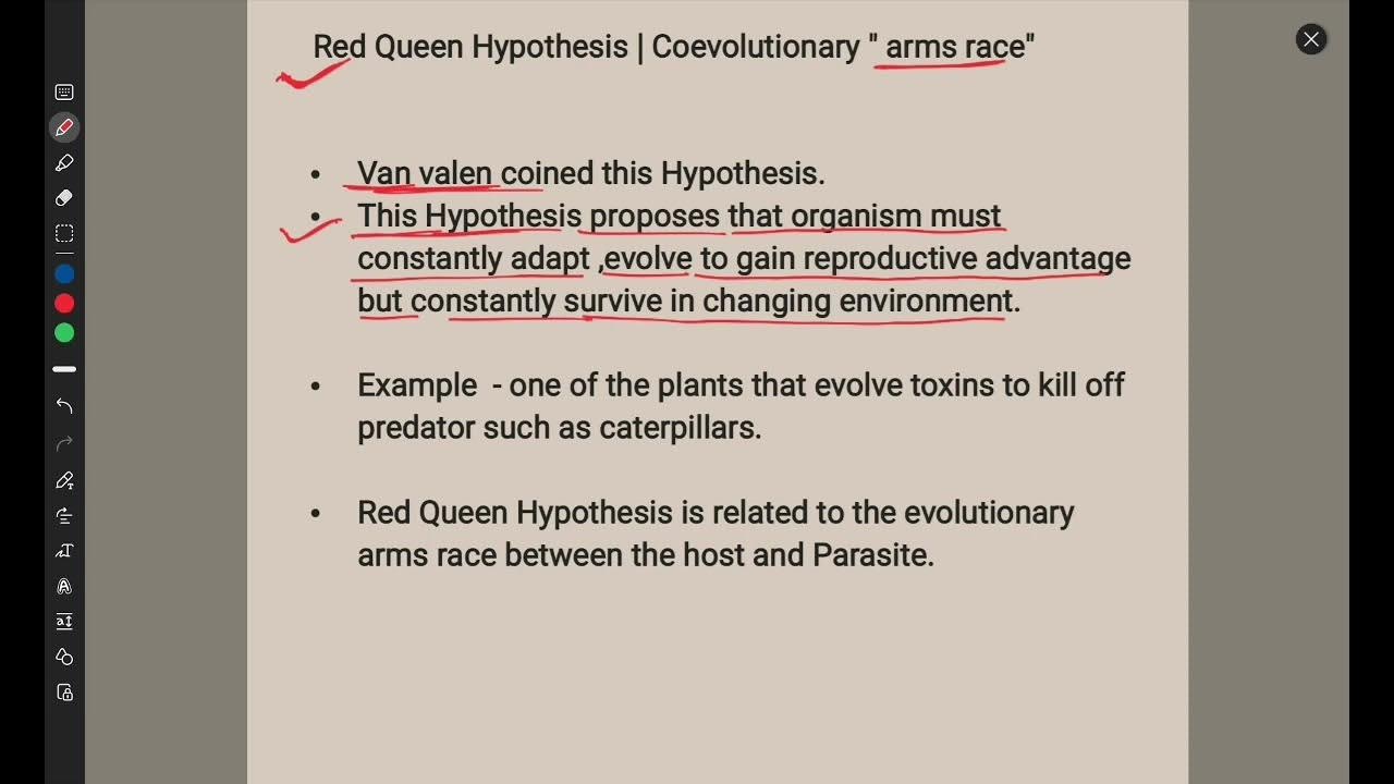 Evolution Red Queen Hypothesis Coevolutionary arms race YouTube