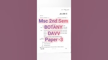Msc 2nd Sem BOTANY -Davv (paper 3)#davvindore #botany #question #bts #blackpink #kpop #college